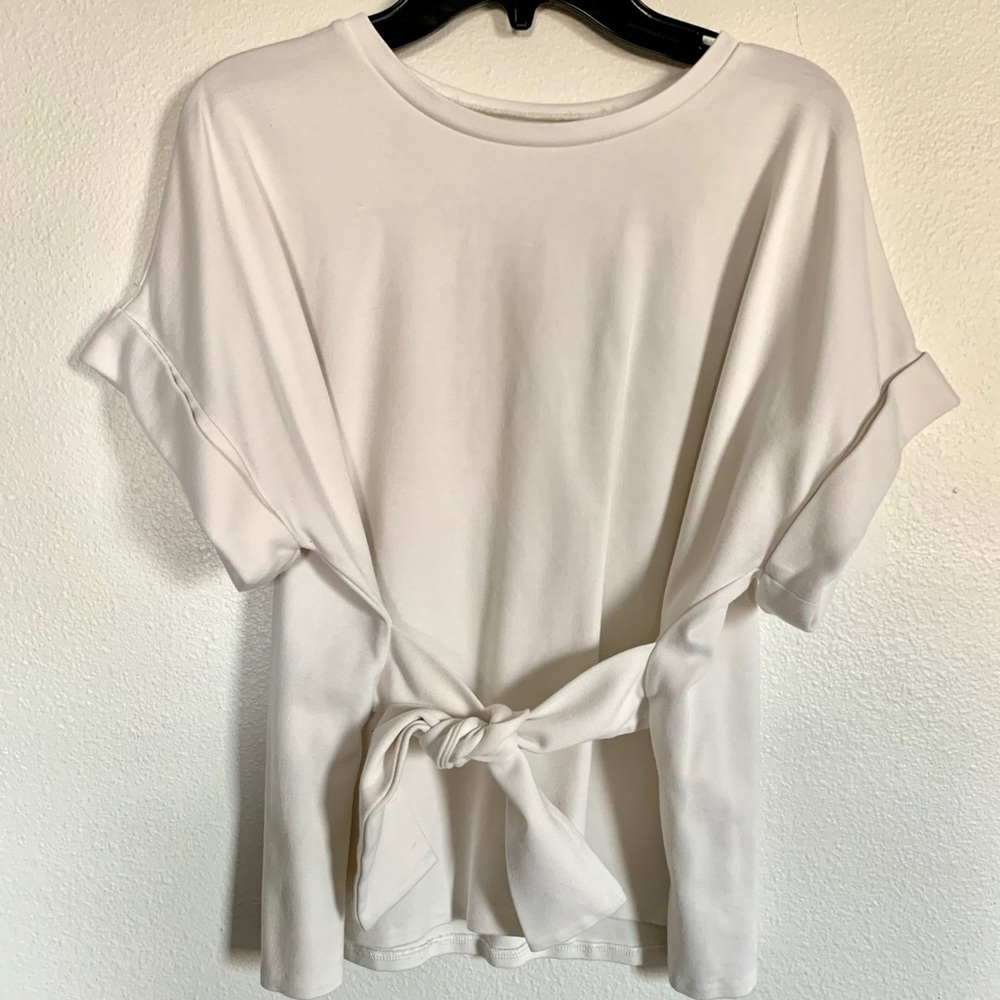 White front tie formal top